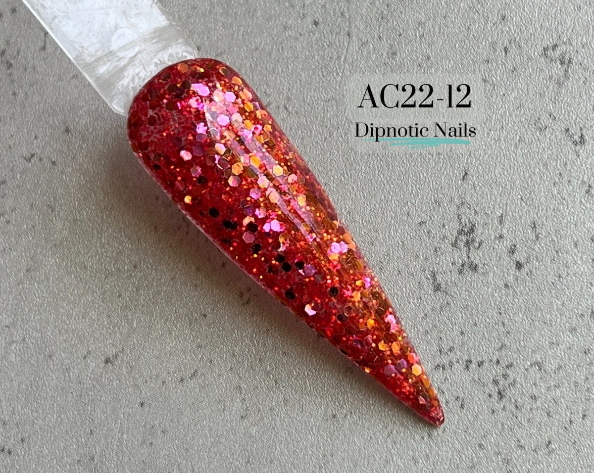 Photo shows swatch of Dipnotic Nails AC22-12 Pink Nail Dip Powder Dipnotic Nails 2022 Advent Calendar