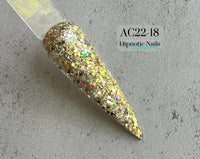 Photo shows swatch of Dipnotic Nails AC22-18 Gold Nail Dip Powder Dipnotic Nails 2022 Advent Calendar