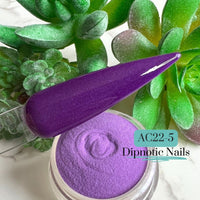 Photo shows swatch of Dipnotic Nails AC22-5 Royal Purple Nail Dip Powder Dipnotic Nails 2022 Advent Calendar