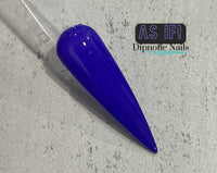 Photo shows swatch of Dipnotic Nails As If! Neon Blue Nail Dip Powder The Nineties Collection