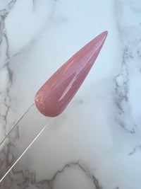 Photo shows swatch of Dipnotic Nails B-34 Pink Nail Dip Powder Blush Collection