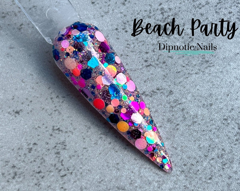 Photo shows swatch of Dipnotic Nails Beach Party LIMITED EDITION Nail Dip Powder