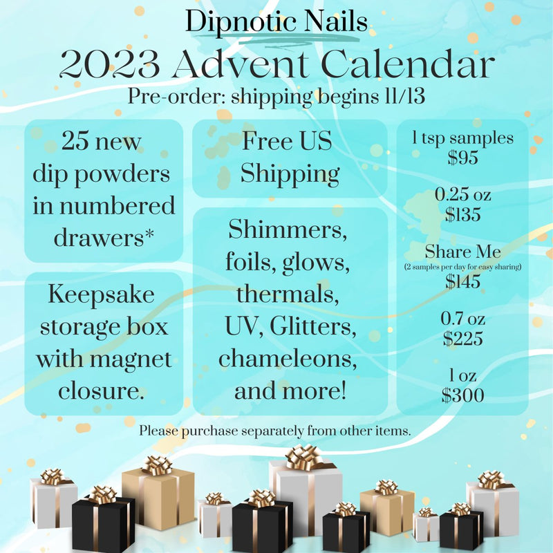 Photo shows swatch of Dipnotic Nails Dipnotic Nails 2023 Dip Powder Advent Calendar