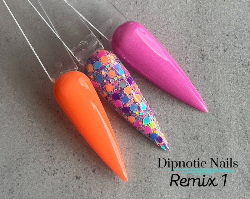 Photo shows swatch of Dipnotic Nails Dipnotic Remix 1- Nail Dip Powder Collection