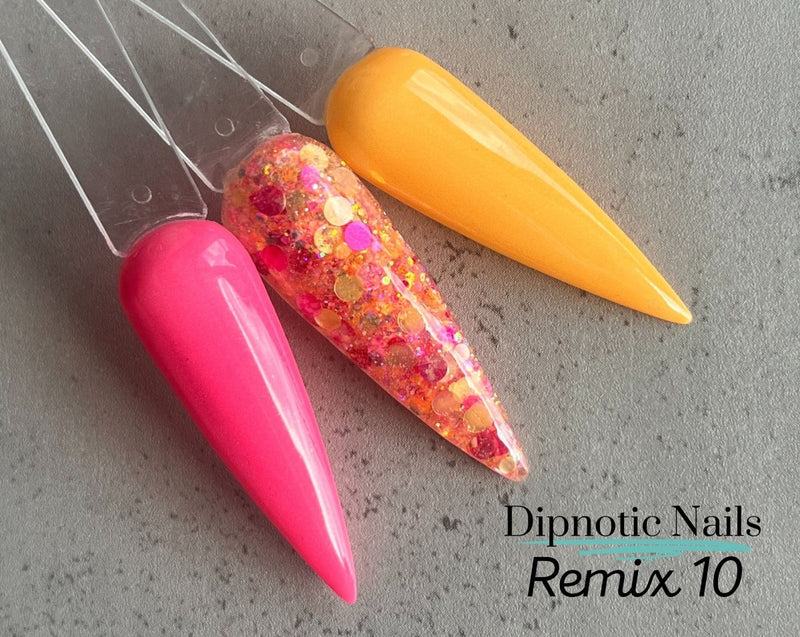 Photo shows swatch of Dipnotic Nails Dipnotic Remix 10- Nail Dip Powder Collection