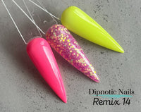 Photo shows swatch of Dipnotic Nails Dipnotic Remix 14- Nail Dip Powder Collection