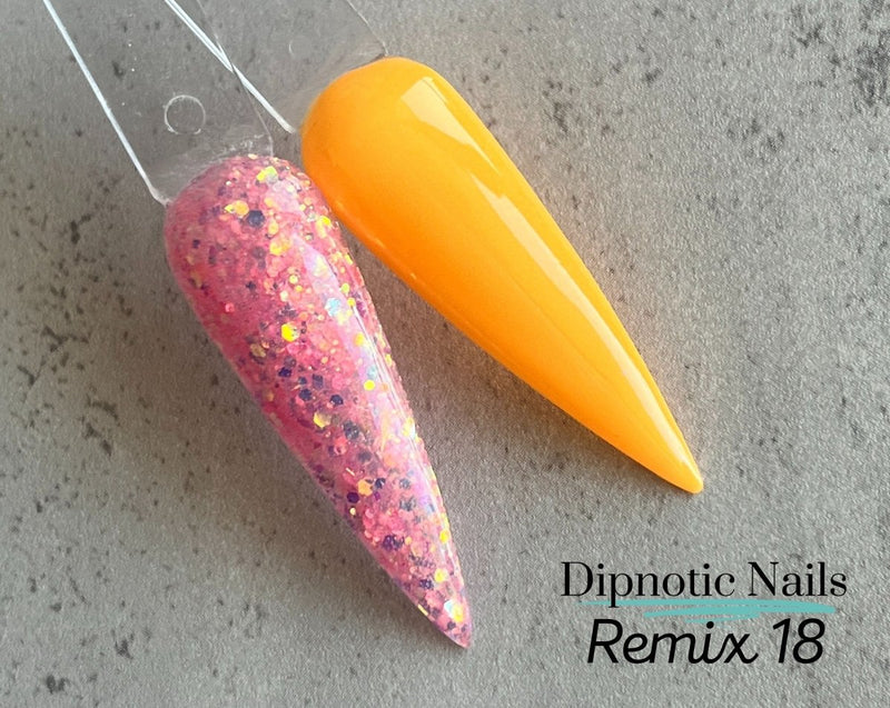 Photo shows swatch of Dipnotic Nails Dipnotic Remix 18- Nail Dip Powder Collection