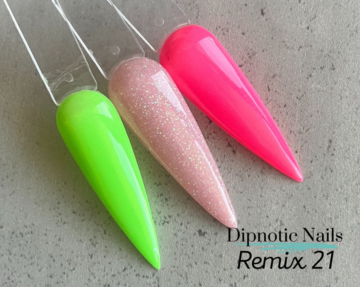 Photo shows swatch of Dipnotic Nails Dipnotic Remix 21- Nail Dip Powder Collection