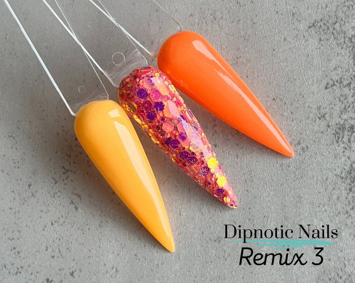 Photo shows swatch of Dipnotic Nails Dipnotic Remix 3- Nail Dip Powder Collection