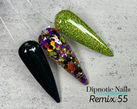 Photo shows swatch of Dipnotic Nails Dipnotic Remix 55- Glow Nail Dip Powder Collection