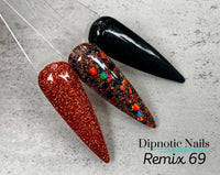 Photo shows swatch of Dipnotic Nails Dipnotic Remix 69- Glow Nail Dip Powder Collection