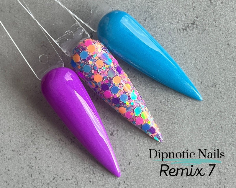 Photo shows swatch of Dipnotic Nails Dipnotic Remix 7- Nail Dip Powder Collection