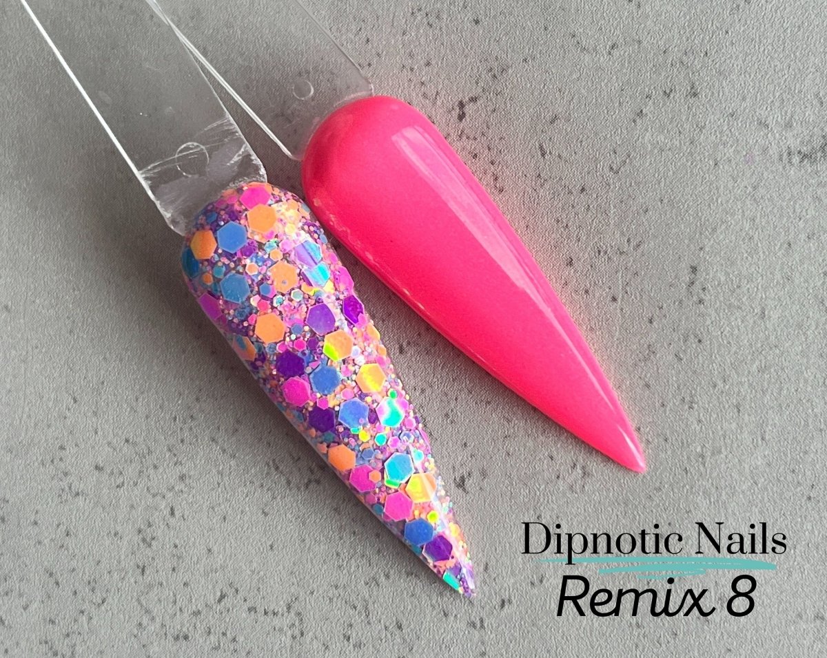 Photo shows swatch of Dipnotic Nails Dipnotic Remix 8- Nail Dip Powder Collection