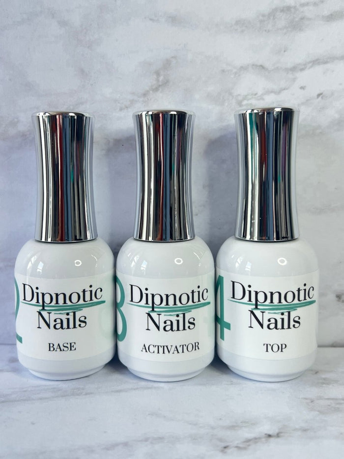 Photo shows swatch of Dipnotic Nails Essential Dip Liquid System