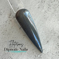 Photo shows swatch of Dipnotic Nails Flatirons Grey Dip Powder The Colorado Winter Collection