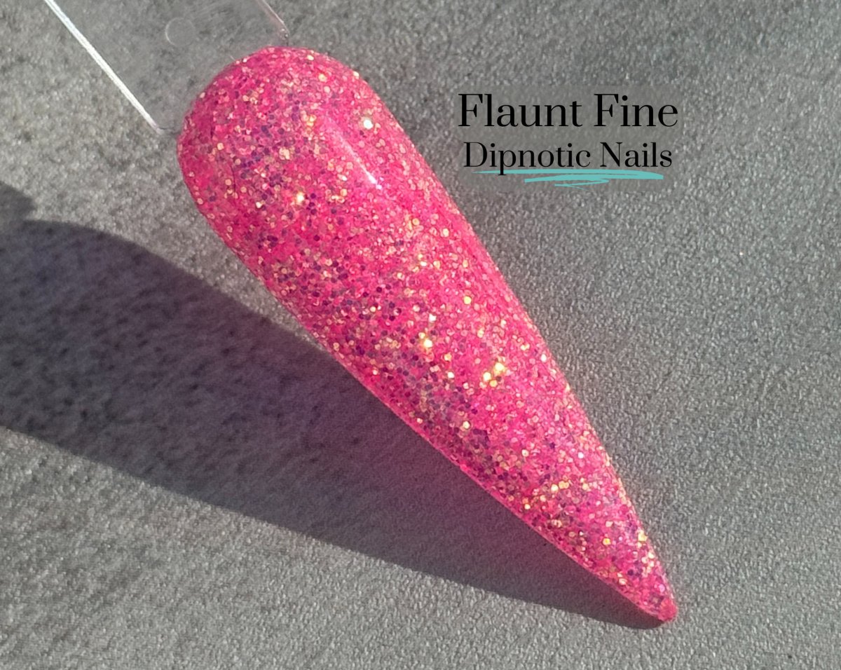 Photo shows swatch of Dipnotic Nails Flaunt Fine Pink Nail Dip Powder