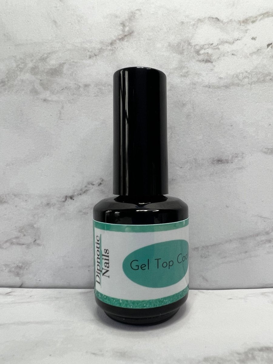 Photo shows swatch of Dipnotic Nails Gel Base and Top Coat