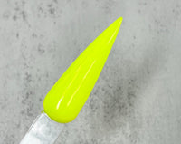 Photo shows swatch of Dipnotic Nails High Vis Neon Yellow Nail Dip Powder- The Neon Collection