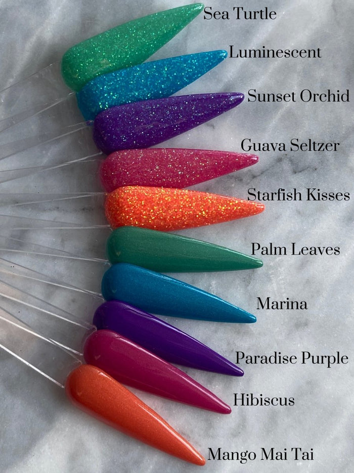 Photo shows swatch of Dipnotic Nails Island Collection Nail Dip Powder