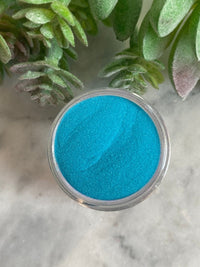 Photo shows swatch of Dipnotic Nails Marina Blue Nail Dip Powder