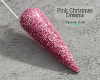 Photo shows swatch of Dipnotic Nails Pink Christmas Dreams Pink Nail Dip Powder The Vintage Christmas Collection