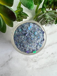 Photo shows swatch of Dipnotic Nails Regal Blue Purple and Teal Nail Dip Powder