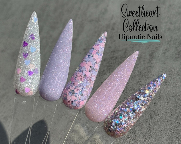 Photo shows swatch of Dipnotic Nails The Sweetheart Collection- Valentine's Day Nail Dip Powder Collection